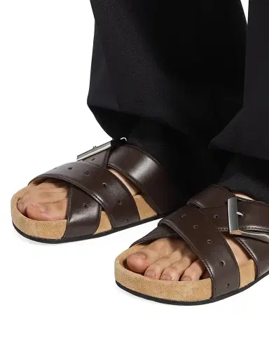 Balenciaga Men's Belt Mules - Moka - Size 12 | Thumbnail 6