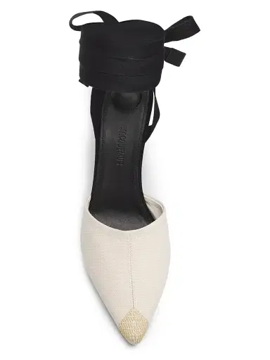 Jacquemus Women's The High Espadrilles Colorblocked Wedge Mules - Light Beige - Size 12 | Thumbnail 4