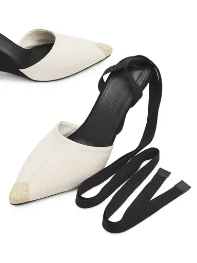 Jacquemus Women's The High Espadrilles Colorblocked Wedge Mules - Light Beige - Size 12 | Thumbnail 5