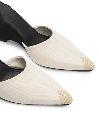 Jacquemus Women's The High Espadrilles Colorblocked Wedge Mules - Light Beige - Size 12 | Thumbnail 6