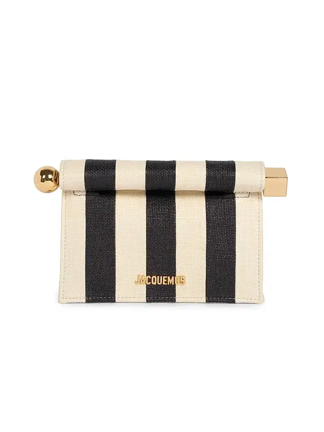 Jacquemus Women's La Petite Pochette Rond Carre Striped Clutch - Natural Black