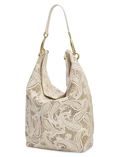 Burberry Women's Bridle Large Paisley Leather Hobo Bag - Soap | Thumbnail 3 Burberry Women's Bridle Large Paisley Leather Hobo Bag - Soap | Thumbnail 3
