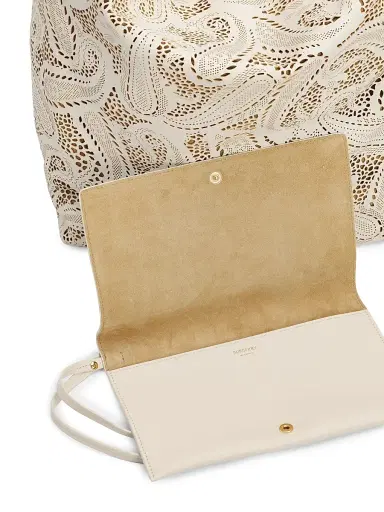 Burberry Women's Bridle Large Paisley Leather Hobo Bag - Soap | Thumbnail 5 Burberry Women's Bridle Large Paisley Leather Hobo Bag - Soap | Thumbnail 5