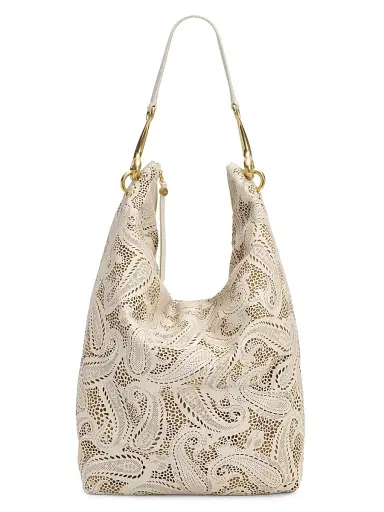Burberry Women's Bridle Large Paisley Leather Hobo Bag - Soap | Thumbnail 1 Burberry Women's Bridle Large Paisley Leather Hobo Bag - Soap | Thumbnail 1