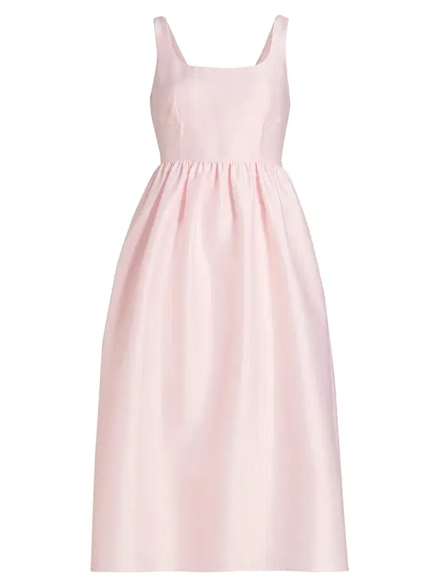 Self-Portrait Women's Taffeta Sleeveless Midi-Dress - Pink