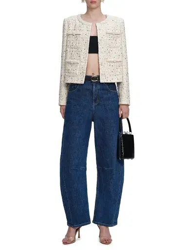 Self-Portrait Women's Embellished Bouclé Collarless Jacket | Thumbnail 2 Self-Portrait Women's Embellished Bouclé Collarless Jacket | Thumbnail 2