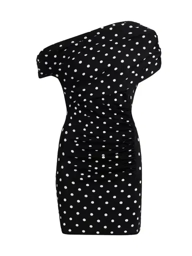 Self-Portrait Women's Polka Dot Draped Knit Minidress | Thumbnail 1