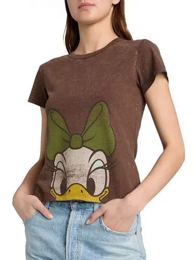 Ganni Women's Future Heavy Daisy-Graphic Cotton Jersey T-Shirt - Chicory Coffee | Thumbnail 6