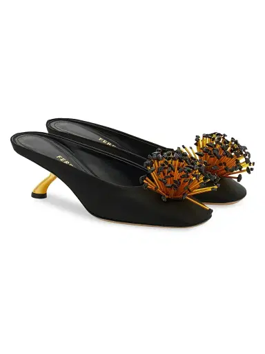 Ferragamo Women's Safi 55MM Floral Appliqué Mules | Thumbnail 2