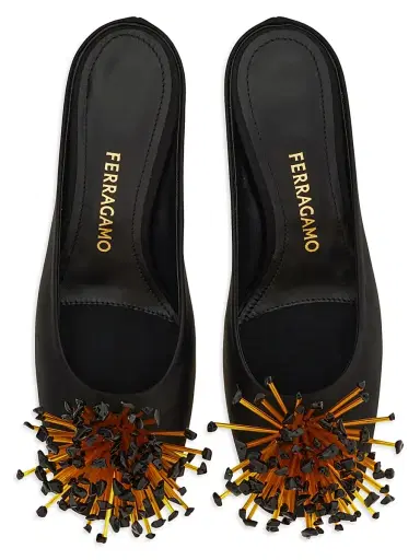 Ferragamo Women's Safi 55MM Floral Appliqué Mules | Thumbnail 4