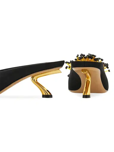 Ferragamo Women's Safi 55MM Floral Appliqué Mules | Thumbnail 6