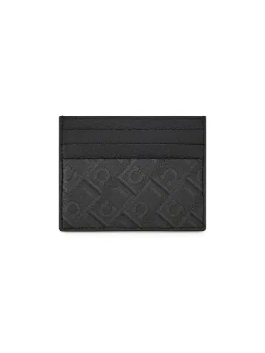 FERRAGAMO Men's Monogram Card Case - Black | Thumbnail 3