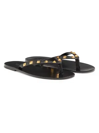 Valentino Garavani Men's Rockstud Kidskin Flip Flops - Black - Size 7.5 | Thumbnail 2 Valentino Garavani Men's Rockstud Kidskin Flip Flops - Black - Size 7.5 | Thumbnail 2