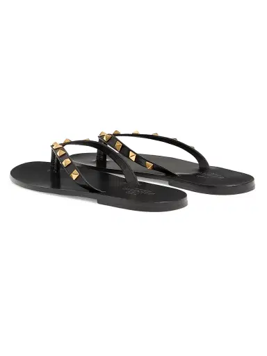Valentino Garavani Men's Rockstud Kidskin Flip Flops - Black - Size 7.5 | Thumbnail 3 Valentino Garavani Men's Rockstud Kidskin Flip Flops - Black - Size 7.5 | Thumbnail 3