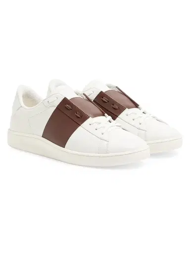 Valentino Garavani Men's Open Royco Sneakers in Nappa Calfskin - White Brown - Size 7.5 | Thumbnail 2 Valentino Garavani Men's Open Royco Sneakers in Nappa Calfskin - White Brown - Size 7.5 | Thumbnail 2