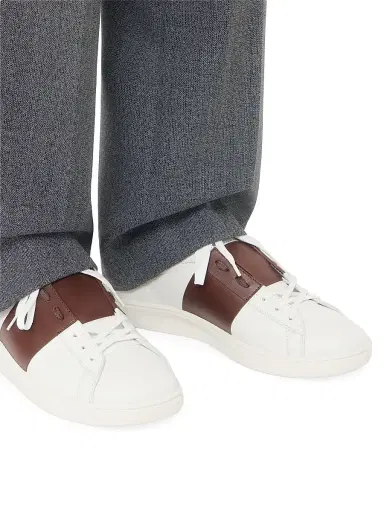 Valentino Garavani Men's Open Royco Sneakers in Nappa Calfskin - White Brown - Size 7.5 | Thumbnail 8 Valentino Garavani Men's Open Royco Sneakers in Nappa Calfskin - White Brown - Size 7.5 | Thumbnail 8