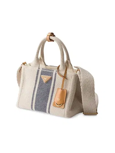 Prada Women's Jardinière  Cotton Canvas Top Handle Bag - Beige Khaki | Thumbnail 2