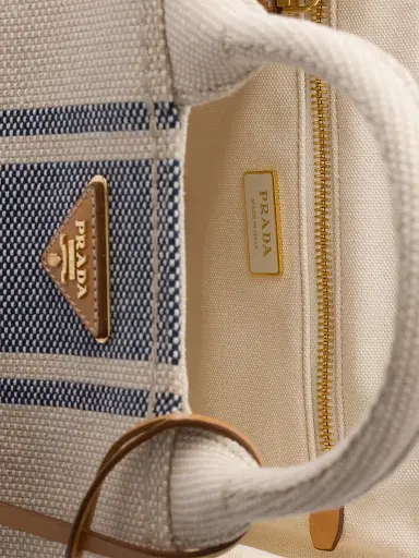 Prada Women's Jardinière  Cotton Canvas Top Handle Bag - Beige Khaki | Thumbnail 4