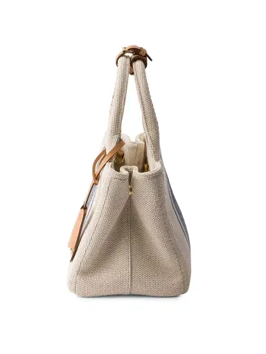 Prada Women's Jardinière  Cotton Canvas Top Handle Bag - Beige Khaki | Thumbnail 5