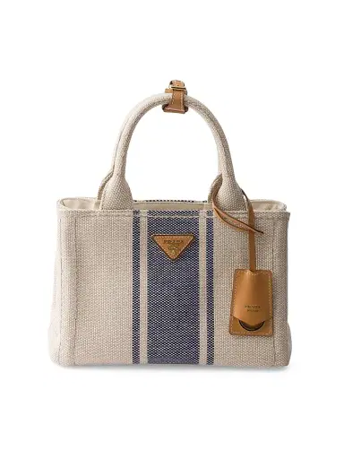 Prada Women's Jardinière  Cotton Canvas Top Handle Bag - Beige Khaki | Thumbnail 1