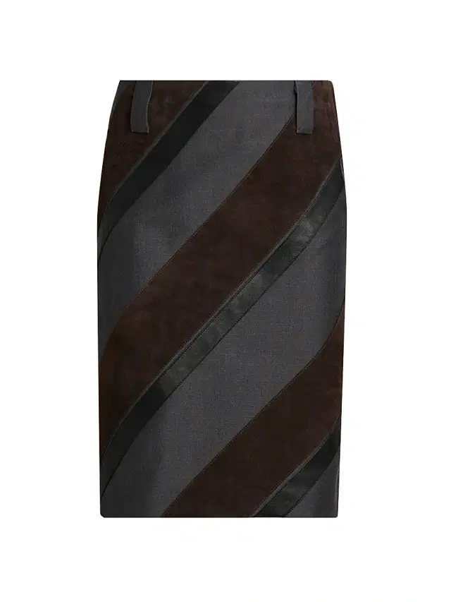 Versace Women's Suede & Leather Stripe Pencil Skirt - Multi Color