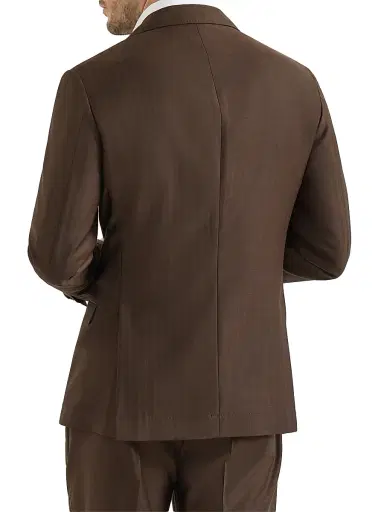 Brunello Cucinelli Men's Virgin Wool and Cashmere One and a Half Breasted Deconstructed Blazer - Brown - Size 44 | Thumbnail 3 Brunello Cucinelli Men's Virgin Wool and Cashmere One and a Half Breasted Deconstructed Blazer - Brown - Size 44 | Thumbnail 3