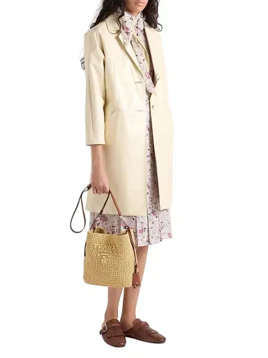 Prada Women's Small Crochet and Leather Bucket Bag | Thumbnail 2 Prada Women's Small Crochet and Leather Bucket Bag | Thumbnail 2