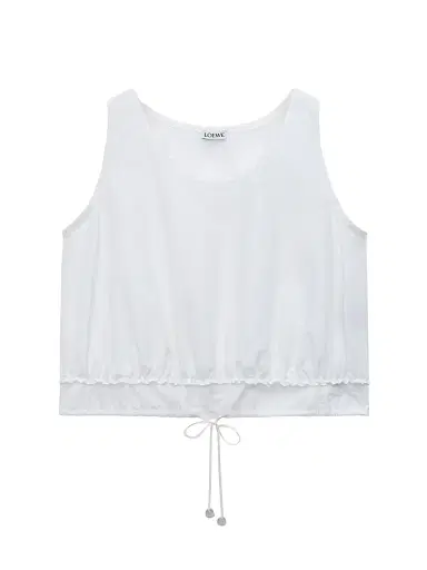 Loewe Women's x Paula's Ibiza Cotton-Blend Crop Top - White - Size 10 | Thumbnail 1