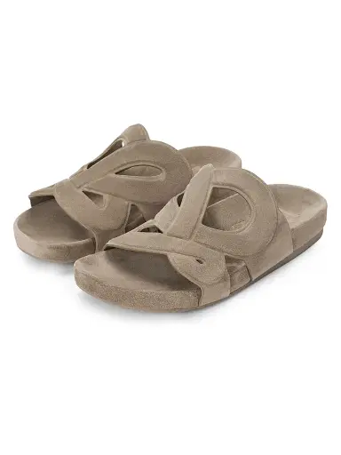 Loewe Men's x Paula's Ibiza Ease Monogram Suede Slide Sandals - Stone Grey - Size 13 | Thumbnail 3