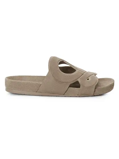 Loewe Men's x Paula's Ibiza Ease Monogram Suede Slide Sandals - Stone Grey - Size 13 | Thumbnail 1