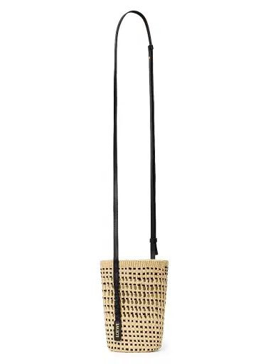 Loewe Women's x Paula's Ibiza Braided Raffia Bucket Bag - Natural Black | Thumbnail 4