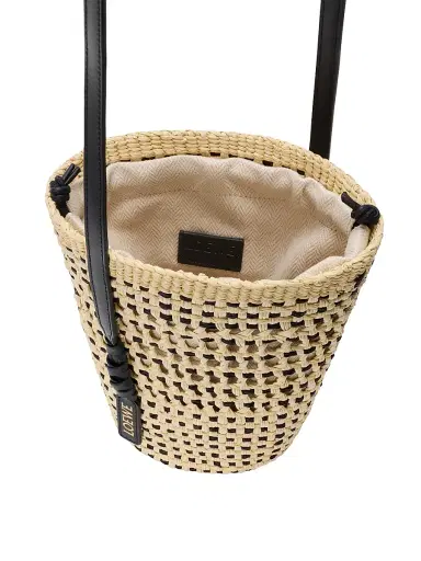 Loewe Women's x Paula's Ibiza Braided Raffia Bucket Bag - Natural Black | Thumbnail 5