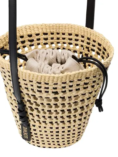 Loewe Women's x Paula's Ibiza Braided Raffia Bucket Bag - Natural Black | Thumbnail 6