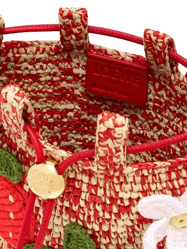 Loewe Women's x Paula's Ibiza Strawberry-Appliqué Raffia Drawstring Pouch - Multicolor Red | Thumbnail 4 Loewe Women's x Paula's Ibiza Strawberry-Appliqué Raffia Drawstring Pouch - Multicolor Red | Thumbnail 4