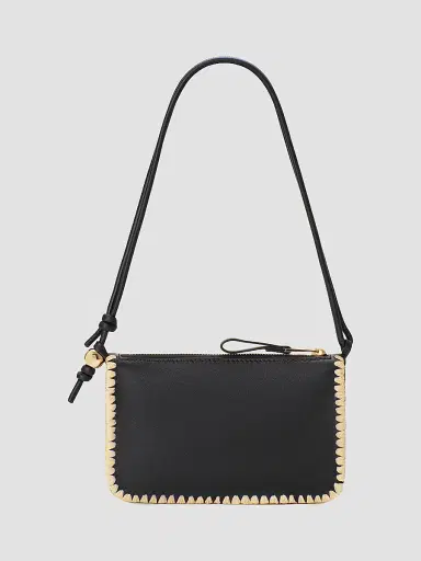 Loewe Women's x Paula's Ibiza Rio Whipstitch Leather-Raffia Pouch - Black | Thumbnail 3 Loewe Women's x Paula's Ibiza Rio Whipstitch Leather-Raffia Pouch - Black | Thumbnail 3