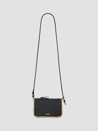 Loewe Women's x Paula's Ibiza Rio Whipstitch Leather-Raffia Pouch - Black | Thumbnail 4 Loewe Women's x Paula's Ibiza Rio Whipstitch Leather-Raffia Pouch - Black | Thumbnail 4