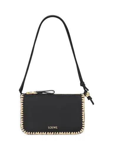 Loewe Women's x Paula's Ibiza Rio Whipstitch Leather-Raffia Pouch - Black | Thumbnail 1 Loewe Women's x Paula's Ibiza Rio Whipstitch Leather-Raffia Pouch - Black | Thumbnail 1
