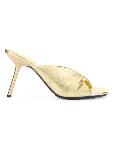 Loewe Women's x Paula's Ibiza Pebble 90MM Twisted Leather Sandals - Gold | Thumbnail 1