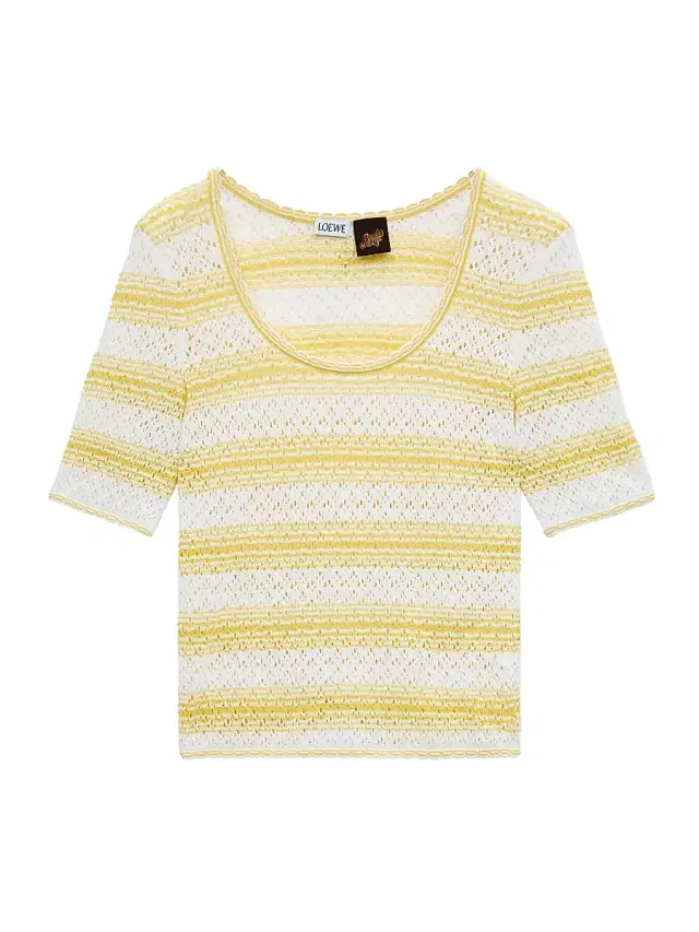 LOEWE Women's  x Paula's Ibiza Stripe Cotton-Blend Short-Sleeve Sweater - White Yellow