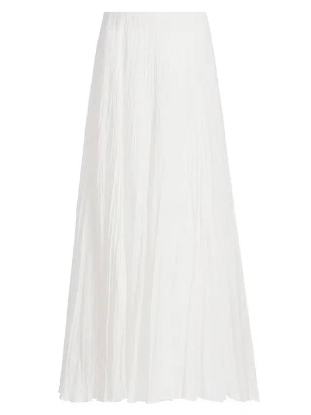 Vince Women's Crinkled Cotton-Blend Maxi Skirt - Off White