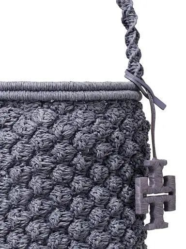 Tory Burch Women's Ella Hand-Crocheted Popcorn-Stitch Raffia Bucket Bag | Thumbnail 4 Tory Burch Women's Ella Hand-Crocheted Popcorn-Stitch Raffia Bucket Bag | Thumbnail 4