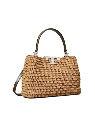 Tory Burch Women's Eleanor Mini Raffia Satchel - Honeycomb | Thumbnail 2