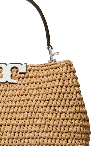 Tory Burch Women's Eleanor Mini Raffia Satchel - Honeycomb | Thumbnail 4