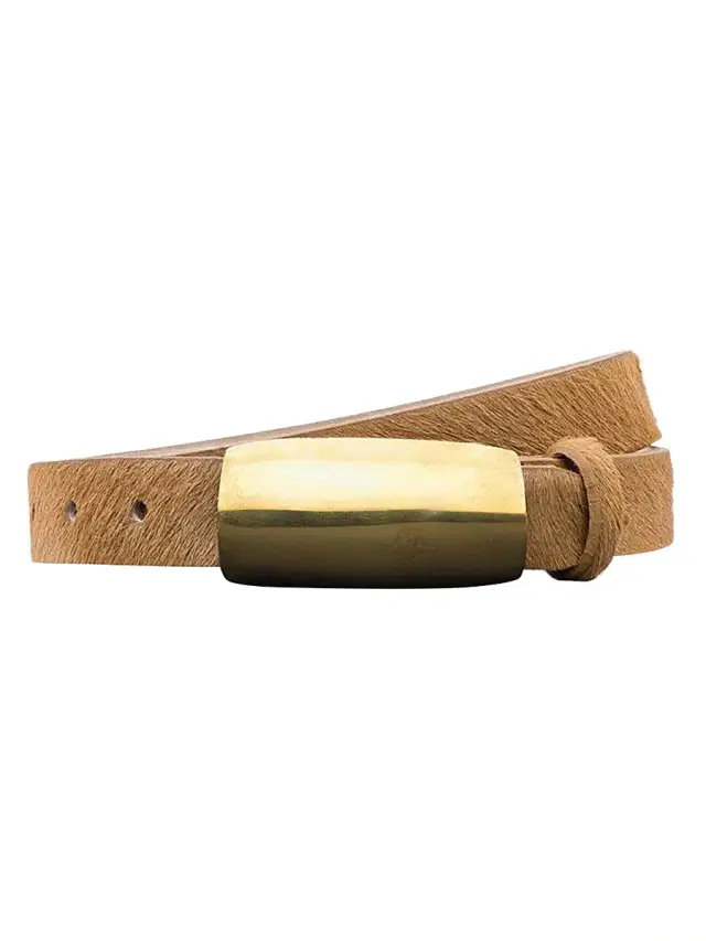 L'AGENCE Women's Marlowe Leather Belt - Tan Calf