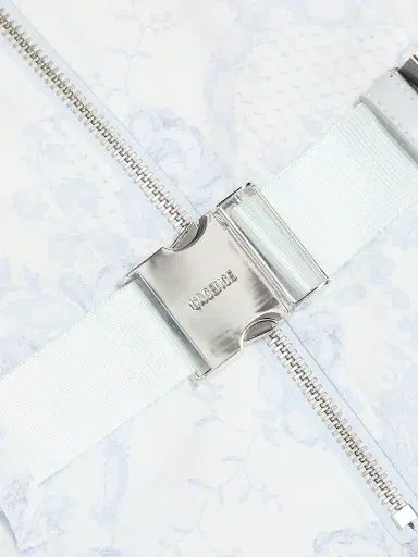 L'AGENCE Women's Kylo Belted Midi-Shirtdress -  Pale Blue Lace Print | Thumbnail 7