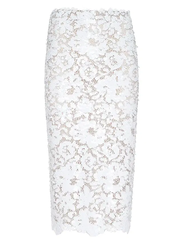 L'AGENCE Women's Makena Lace Pencil Skirt - White