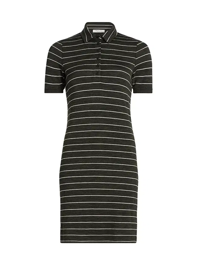 rag & bone Women's Striped Knit Polo Minidress - Army Multi