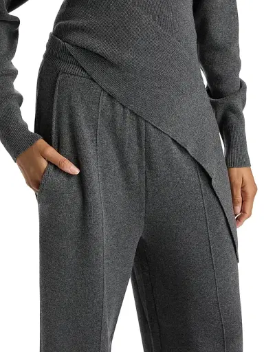 Lanvin Women's Stretch-Wool-Cashmere Relaxed Trousers - Dove | Thumbnail 6