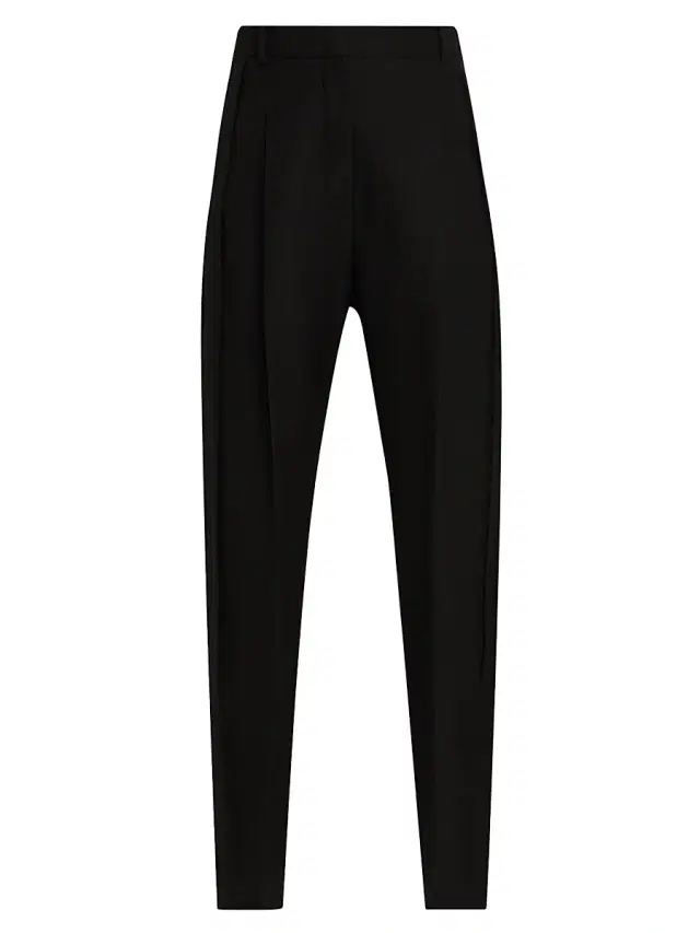 Lanvin Women's Cigarette Wool Slit Trousers - Black
