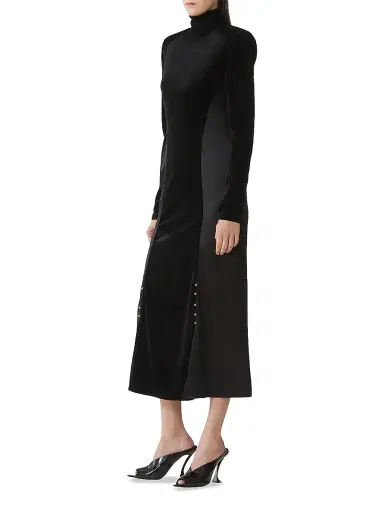 Lanvin Women's Velvet Midi Dress - Black | Thumbnail 3 Lanvin Women's Velvet Midi Dress - Black | Thumbnail 3
